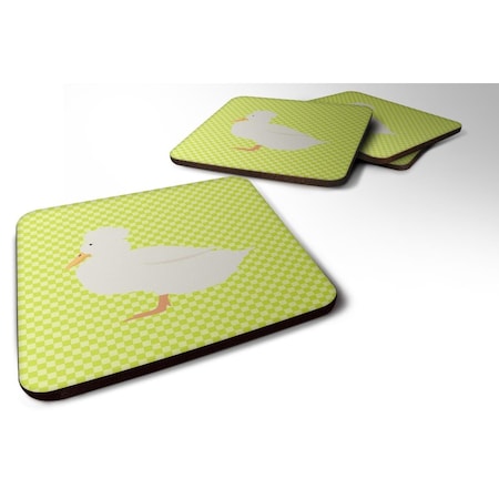 Crested Duck Green Foam Coaster, Set Of 4